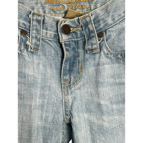 VTG Y2K Abercrombie And Fitch Womens Low Rise Boot Cut Denim Jeans Blue Size 0R - Picture 10 of 11